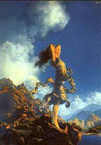 Ecstacy, by Maxfield Parrish -- Seeking a spiritual ecstacy is mroe sublte, but more sublime, than physical ecstacy.